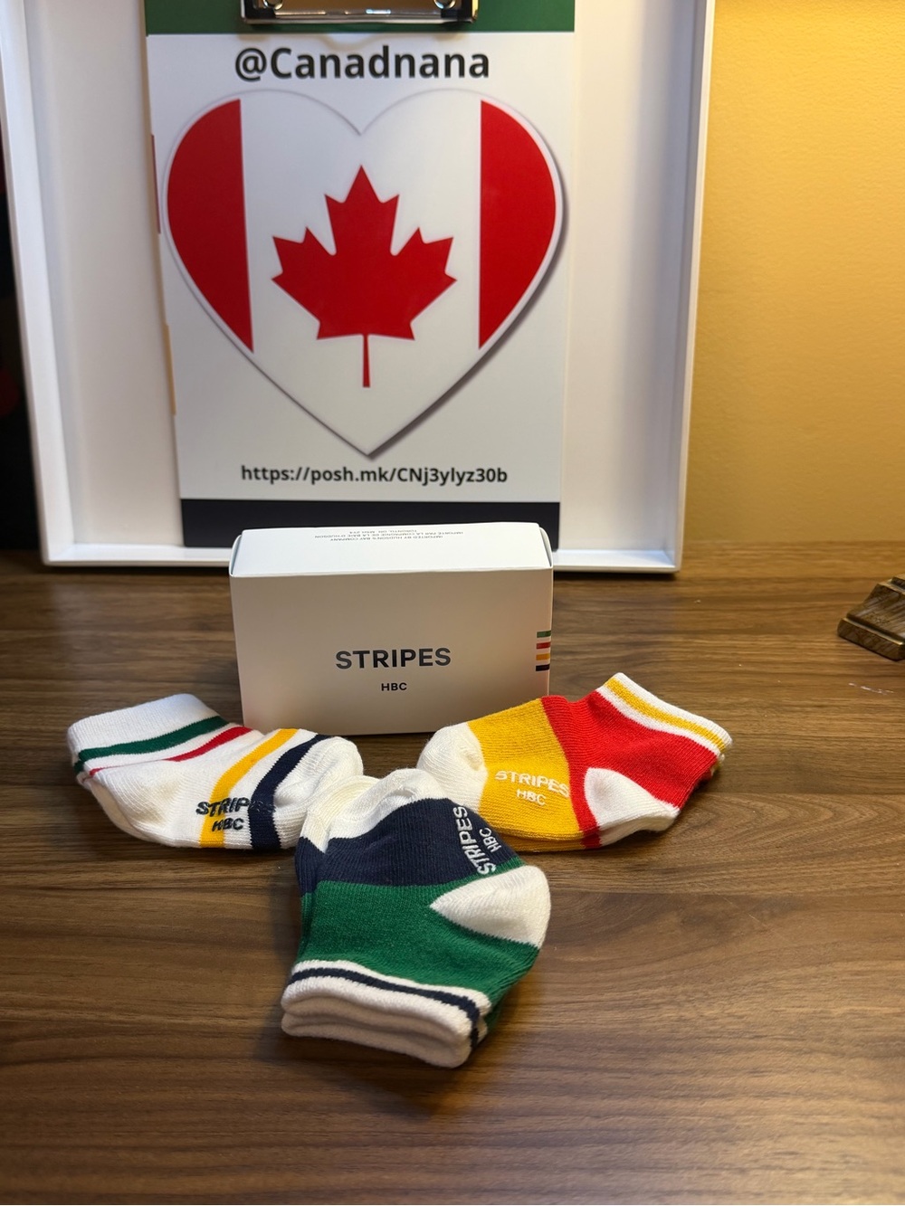 HBC Stripes 0-6 months 3pk Boxed Baby Socks